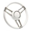 Båtratt Isotta Medelana Vit Läder 360mm Med Nav