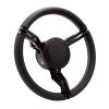 Båtratt Isotta Fanate Svart Läder Vit Sömm 350mm Med Nav